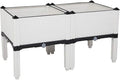 2 Pcs Elevated Planter Garden Box Free Splicing Injection Planting Boxwith Legs with Drainage Plug for Vegetables Herb and Flowers (White)