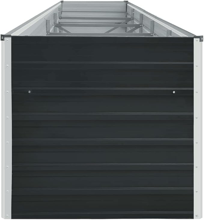 SKM Garden Raised Bed Galvanised Steel 400x80x77 cm Anthracite (Weight-22KG)