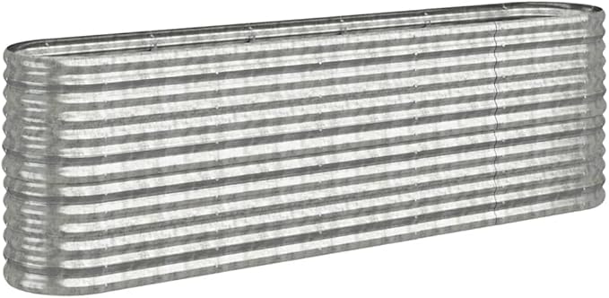Garden Raised Bed Powder-Coated Steel 88.2x15.7x26.8 SilverWeight:25.84lbs318902