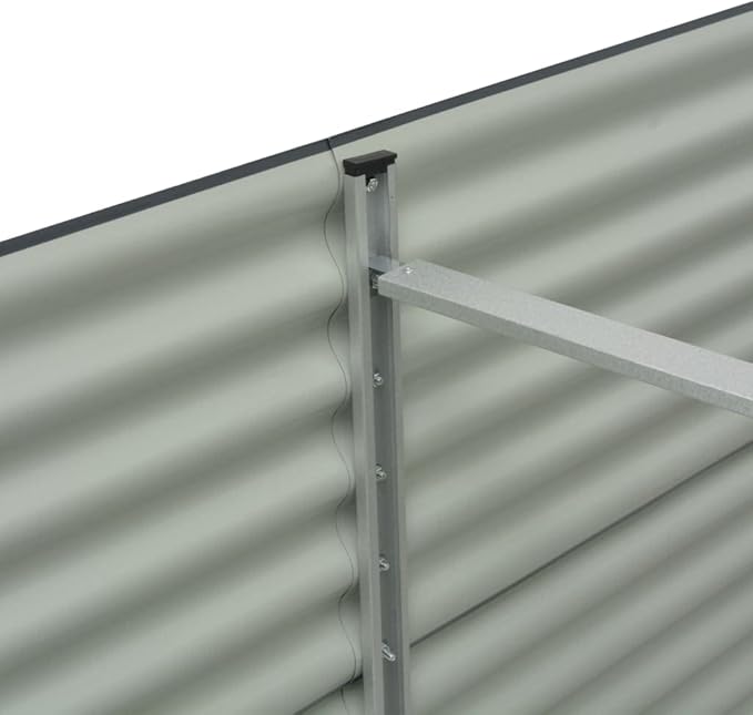 Garden Raised Bed 94.4x31.4x31.8 Galvanized Steel Gray