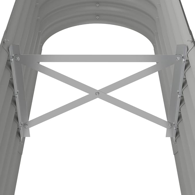 Garden Raised Bed Grey Powder-Coated Steel 59.8 x 15.7 x 14.2 in Gardening Pots &amp Planters 318869