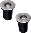 2PCS Led Recessed Floor Spotlight - Floor Landscape Light Round LED Buried Lamp IP65 Waterproof Underground Light for Landscape Decoration Garden Floor Patio Sidewalk Lighting (Blanc 1WDC12V)