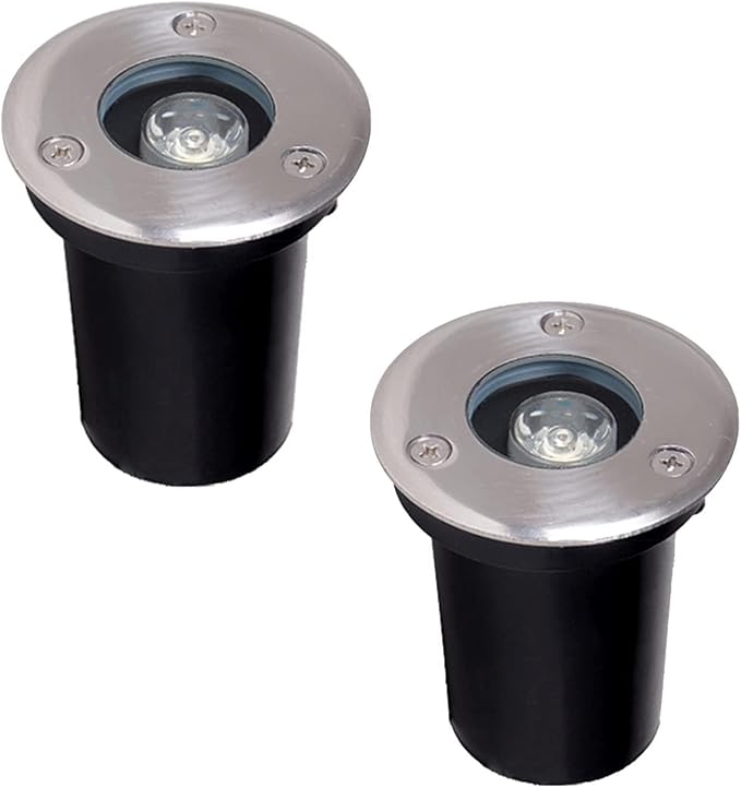 2PCS Led Recessed Floor Spotlight - Floor Landscape Light Round LED Buried Lamp IP65 Waterproof Underground Light for Landscape Decoration Garden Floor Patio Sidewalk Lighting (Blue 1WAC12V)
