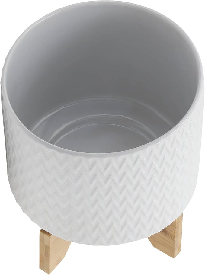 8 Planter W Stand White