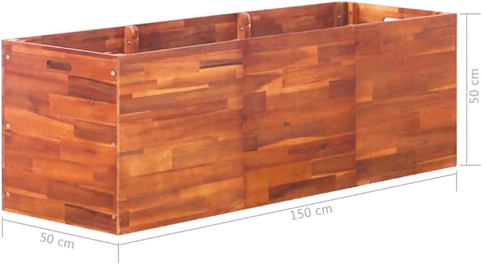 Garden Raised Bed Acacia Wood 59.1x19.7x19.7
