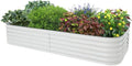 9.35Ft in Wide Galvanized Metal Raised Garden Beds Kit 14-in 1 Oval Outdoor Planter Box 1.97Ft Deep Raised Beds for Gardening Vegetables Flowers and Plants