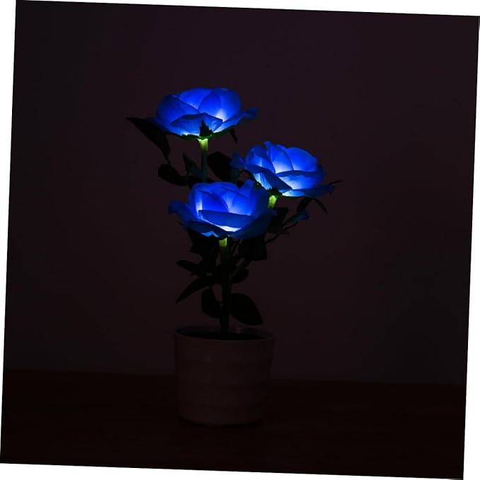BESPORTBLE Solar Lights Outdoor Bulb Gold Lamp Lantern Solar Garden Lights Lamps Tulip Decorations Table Lamp LED Garden Lights Buds Pool Plant Solar Garden Ornaments Night Light Dome Blue