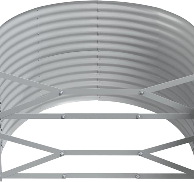 Garden Raised Planter Raised bedsGalvanized PlanterFlower BedTroughMetal PlanterRaised Garden BedBed Powder-Coated Steel 155.9x39.4x26.8 Gray