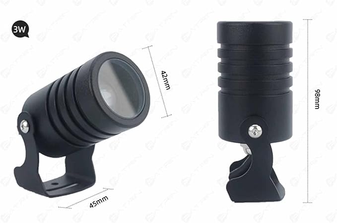 LED Waterproof Narrow Beam Spotlight Outdoor Adjustable IP67 Aluminum Wall Wash Light For Building Facades Garden Flood Light With Long Throw Landscape Lighting Projection(Cold White 6000K3W(AC85-2