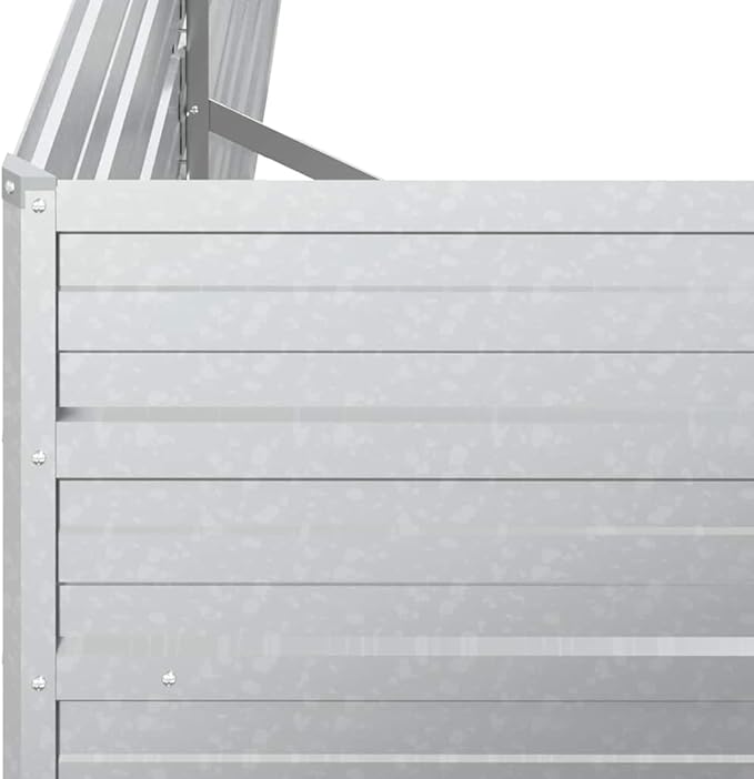 Galvanized Steel Garden Raised Bed Outdoor Planter Box Metal Patio Kit Planting Bed for Vegetables Flower Herb 63x31.5x30.3 Galvanized Steel Silver-701