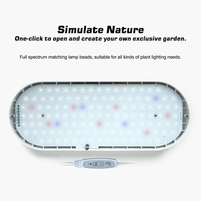 Hydroponics Growing System Full-Spectrum LED Plant Growth Light Intelligent Vegetable Germination Kit US Plug Black