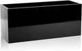 Worth Metal Planter Box with Insert Plate &amp Drain Holes Indoor or Outdoor Use No Assembly Required 30 x 11 x 13 14.3 Gallons Glossy Black
