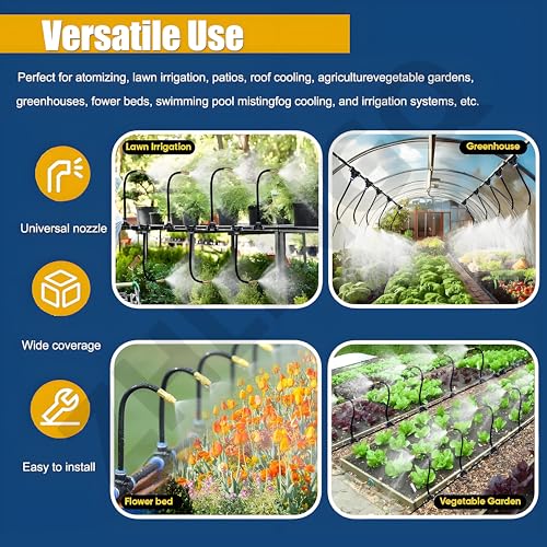 360° Adjustable Drip Irrigation System Kit with Smart Timer for Garden Greenhouse &amp Yard - 20m (65.6ft) Auto Watering Solution for Plants Efficient Watering System