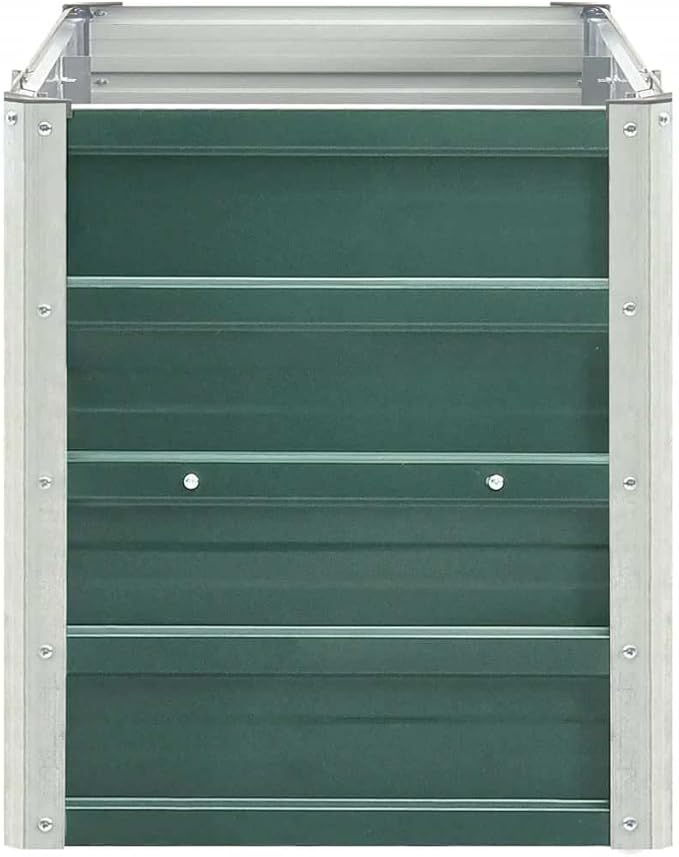 Garden Raised Bed Planter Box Outdoor Steel Planter for Growing Flowers Herbs and Vegetables Galvanized Steel 94.5x15.7x17.7 Green-384