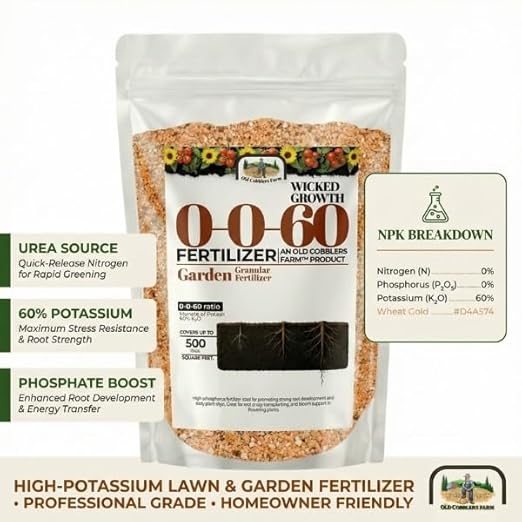 Old Cobblers Farm™ Wicked Growth 0-0-60 Fertilizer - Potassium - Strengthens Roots Boosts Resilience &amp Promotes Lush Growth (5 lbs | 10 lbs | 15 lbs | 20 lbs) (5 lbs)