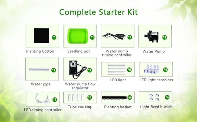GRETEGO G&ampGO Hydroponics Growing System Kit with LED Grow Lights Aero Gardening System Hydroponic Tower 28 Net Pots Tomato Green Salad Strawberry Tower for Your Indoor Vegetable Garden
