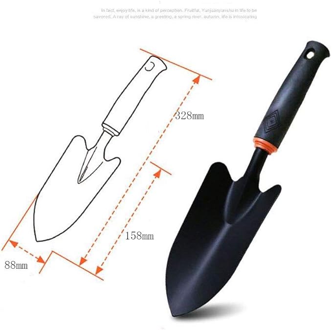Garden Tool Set 4 Piece Heavy Duty Gardening Kit Gardening Gifts Tool Set with Non-Slip Rubber Gripfor Men and Women (Black)