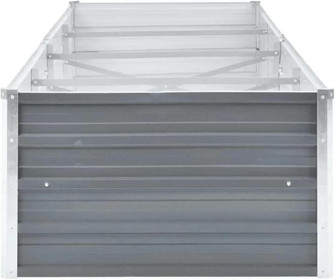 Galvanized Steel Raised Garden Bed 126 x 31.5 x 17.7 in Large Outdoor Planter Box Grey Metal Elevated Flower Bed for Patio Backyard