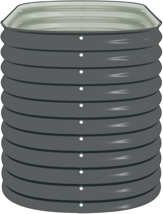 Powder-Coated Garden Raised Bed Metal Planter Box for Vegetables Flowers Herbs Grey Galvanized Steel 63 x 31.5 x 31.9 in-858