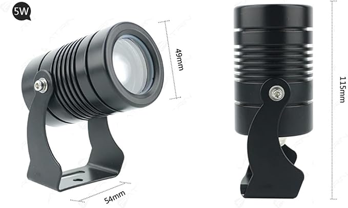 LED Beam Spotlight - Narrow Beam Light IP65 Waterproof Outdoor Projector Light Ground LED Landscape lamp Remote Illumination Spotlight for Outdoor Building Lighting(Warm White5W(AC85-265V))