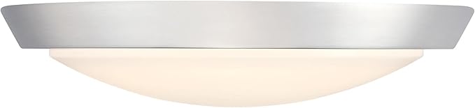 Westinghouse Lighting 6136800 Morrell Transitional One-Light 11 Inch 23 Watt LED Indoor Flush Mount Fixture with Color Temperature Selection Brushed Nickel Finish Frosted Acrylic Shade