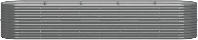 REWIS Garden Raised Bed Planter Raised Beds Raised Planter Box Planters for Outdoor Plants Garden Beds Powder-Coated Steel 144.9x31.5x26.8 Gray