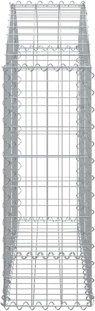 Gabion Basket Silver Galvanized Iron Rectangular Medium 39.4x39.4x11.8in Durable Outdoor Planter for Garden Beds Noise Reduction