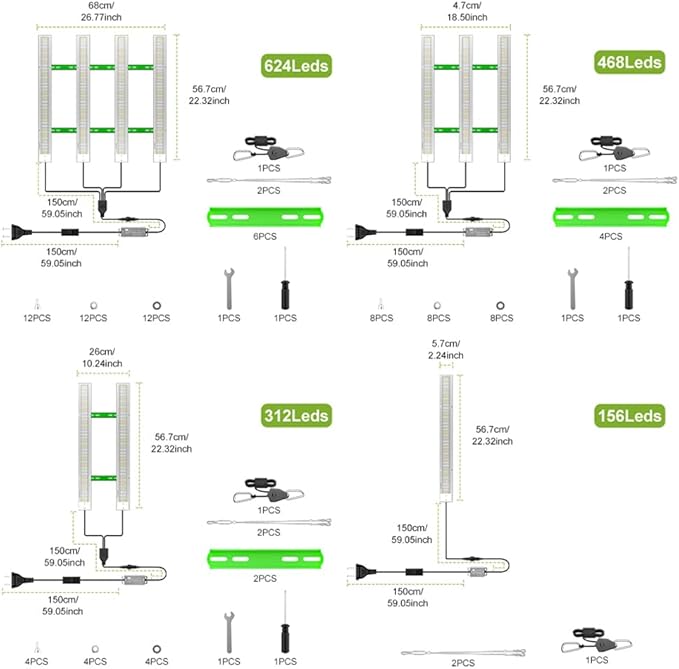 100V LED Plant Growing Light 800W Full Spectrum Fill Lamps Sunlight Indoor Hydroponic Lights UV/IR Growth Box 100-277V Planting Cultivate Lamps Potted Fruit Seeds Moss Greenhouse Tent Lighting US Plug