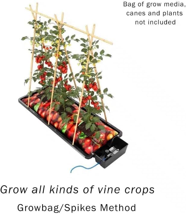 Happy Hydro Tray2Grow System - Standard Tray2Grow with No Tank - Self-Watering Gravity-Fed Hydroponic Indoor System Black