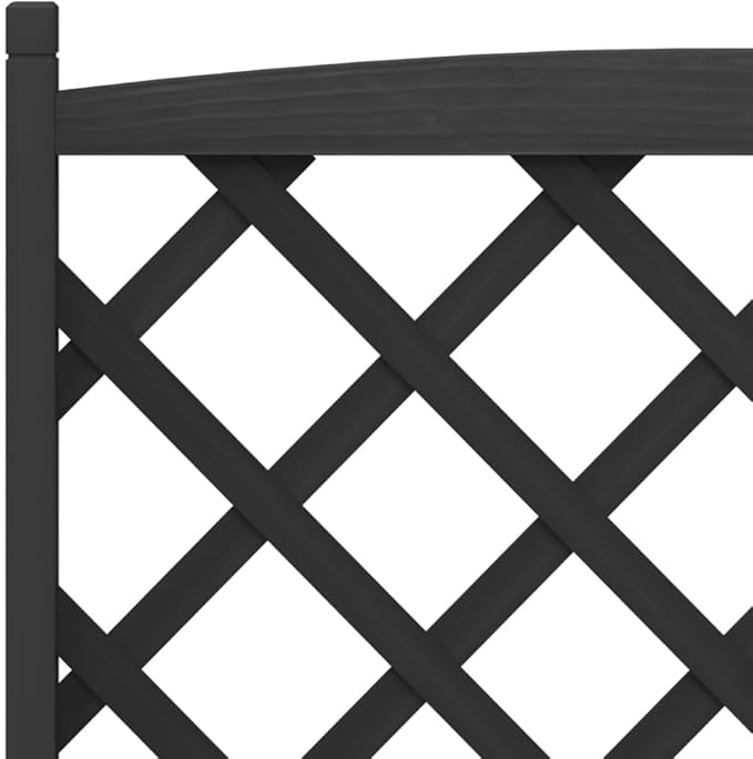Rollable Raised Planter Box with Trellis 36 x 14 x 73.8 in Matte Black Solid Fir Wood Elevated Garden Bed on Wheels for Outdoor Patio Balcony Large Plant Container