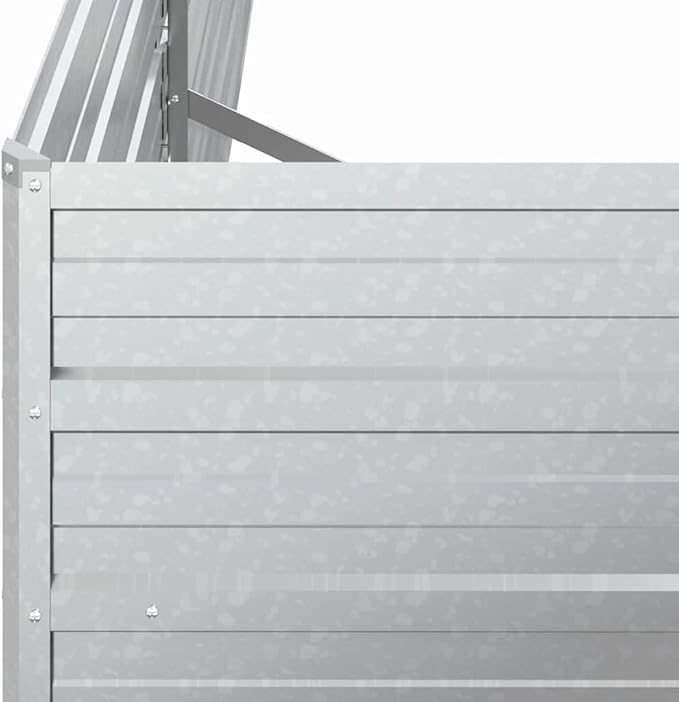 Garden Raised Bed Silver Galvanized Steel 63.0 x 15.7 x 30.3 Inch Outdoor Planter for Vegetables Flowers Herbs Durable Garden Beds