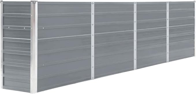 Durable Galvanized Steel Raised Bed Planter - Large Deep Easy Assembly Gray Finish