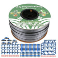 2000FT 5/8 Drip Tape Irrigation Kit 16 Mil Heavy Duty with 6 Emitter Spacing Silver Reflective Drip Tape Helps Prevent Pecking &amp Biting Damage Heat-Safe for Seedlings Reinforced PE Material
