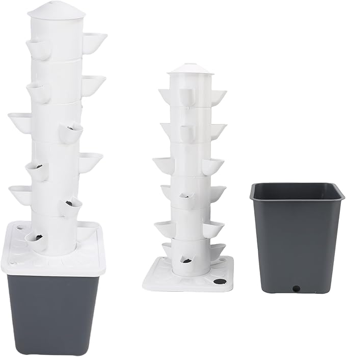 Hydroponic Growing System Kit 18 Pods Hydroponics Vertical Garden Planter with 10L Watertank Indoor Vertical Tower Plant Germination for Gardening Grow Vegetables (US Plug)