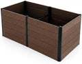 IDEALHOUSE 49x 19x 30 Raised Garden Bed Wood-Look WPC Composite Planter Box Outdoor Metal Frame with Deep Root Design Planter for Vegetables Flowers Herbs Open Bottom