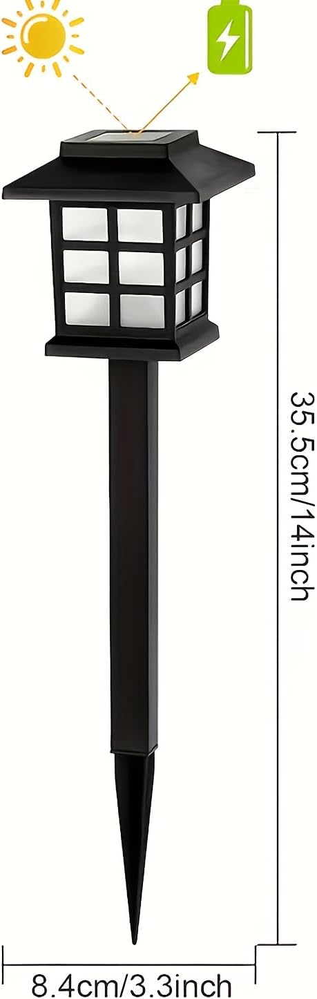 Outdoor Warm Light Solar Rechargeable Landscape Garden Lights Suitable for Roads Courtyards and Decks (8 pcs)