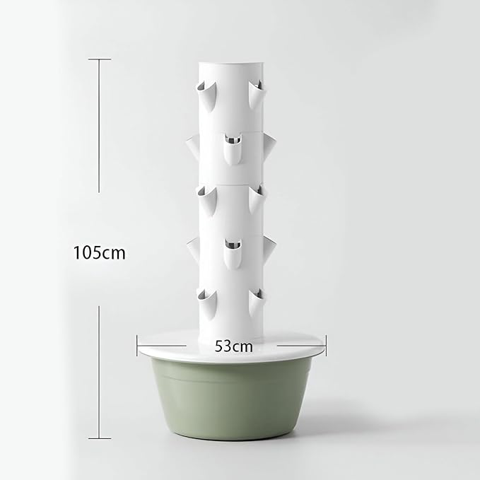 AIZYR Hydroponic Tower Vertical Planter Tower with Hydrating Pump Hydroponics Growing System Kit Gardening Planter for Strawberries Flowers Vegetables5 Layer