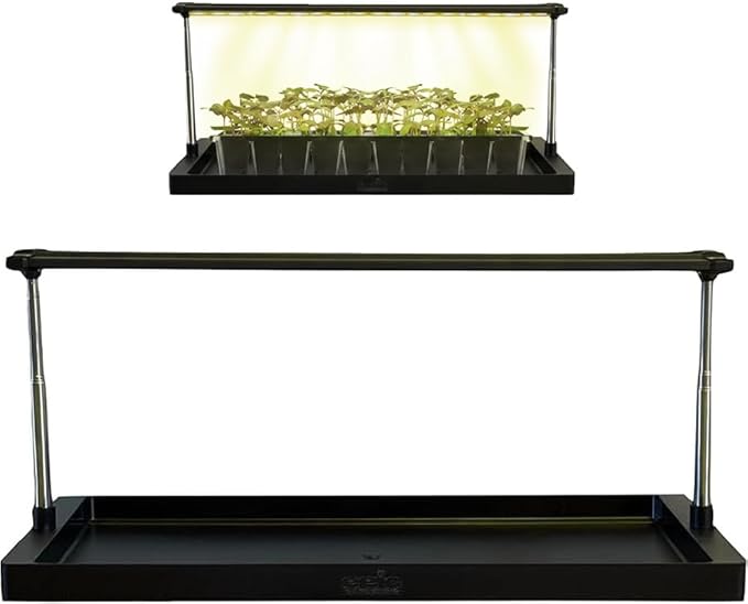 Epic Gardening Seed Starting Grow Light - Full-Spectrum LED with Adjustable Height &amp Integrated Tray for Indoor Seedlings | Energy-Efficient Long-Lasting Light with Timer (Standard)