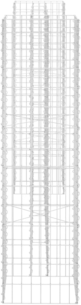 Large Outdoor Gabion Planter 102.4x102.4x59.1 in Silver Steel Wire Raised Garden Bed Weathered Metal Raised Bed for Patio Balcony and Garden