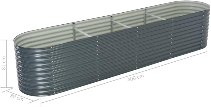 Garden Raised Bed 157.4x31.4x31.8 Galvanized Steel Gray