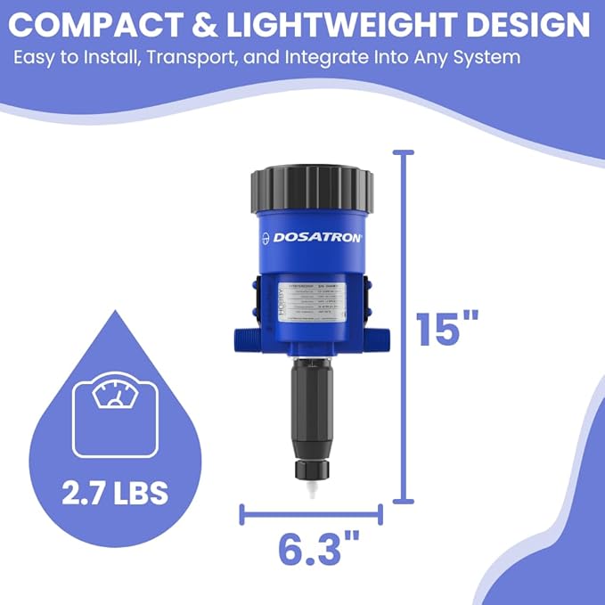 DOSATRON Hobby Cultivator Expansion Doser | Add-On Pump for Multi-Pump Nutrient Delivery System | Water-Powered | 0.05–0.5% Dosing | Indoor Hydroponics | Home Grow Add-On Unit