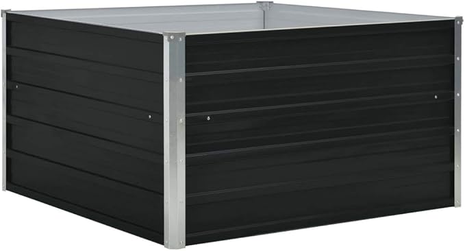 Raised Garden Bed 39.4x39.4x17.7 Galvanised Steel Anthracite