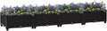 Raised Garden Bed Polypropylene Planter Box Raised Bed Planting Container Indoor Outdoor Vegetables Herbs Flowers Growing Planter Box 63x15.7x9.1 Polypropylene Black