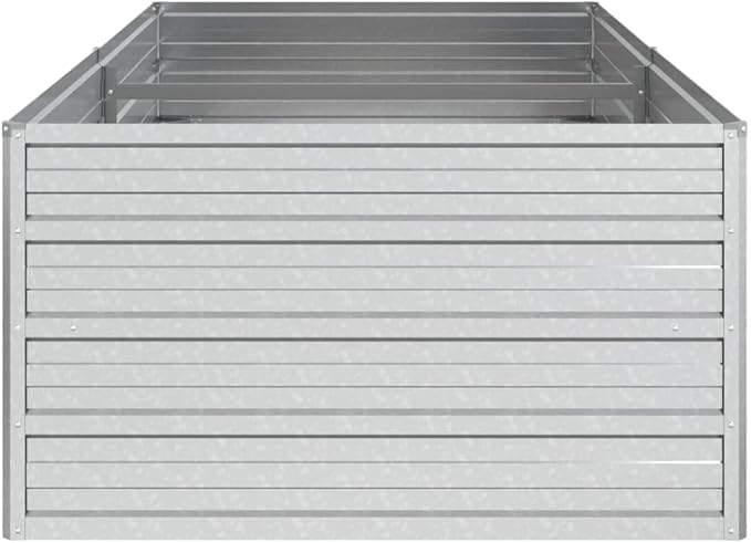 Garden Raised Bed 63x31.5x17.7 Galvanized Steel Silver