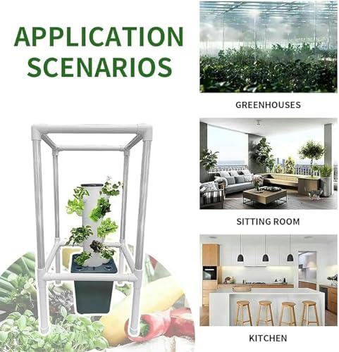 Hydroponics Growing 25 Pods Hydroponics Tower with LED Grow Light Vertical Garden Planter Plant Germination Kit Aeroponics Growing Kit w