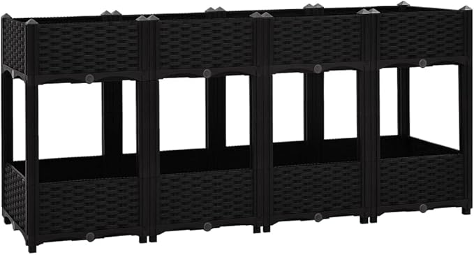 Raised Bed 63x15.7x28 Polypropylene Pot for Plants Plant Pots Large Garden Pots Planter Pots for Outdoor Plants Porch Gardening