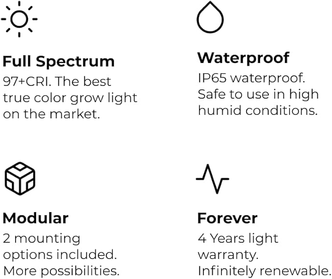 PlantSpectrum16 Grow Light Full Spectrum LED Plant Growing Lamp 16Watt for Indoor Plants