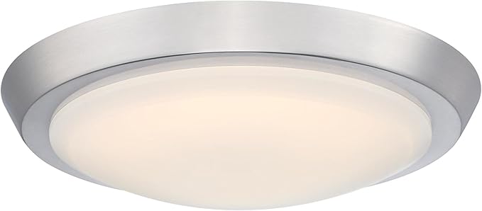 Westinghouse Lighting 6136800 Morrell Transitional One-Light 11 Inch 23 Watt LED Indoor Flush Mount Fixture with Color Temperature Selection Brushed Nickel Finish Frosted Acrylic Shade