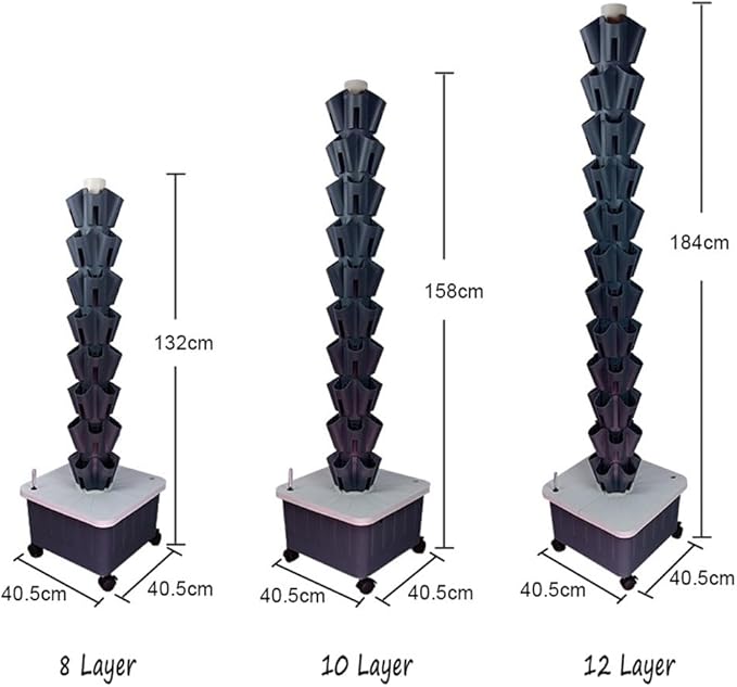 Hydroponics Growing SystemHydroponics Growing Tower Planter for Herbs Fruits &amp Vegetables 5 Plants Per Layer 8/10/12 Layer GYL24824(Color:B2Size:12 Layer)