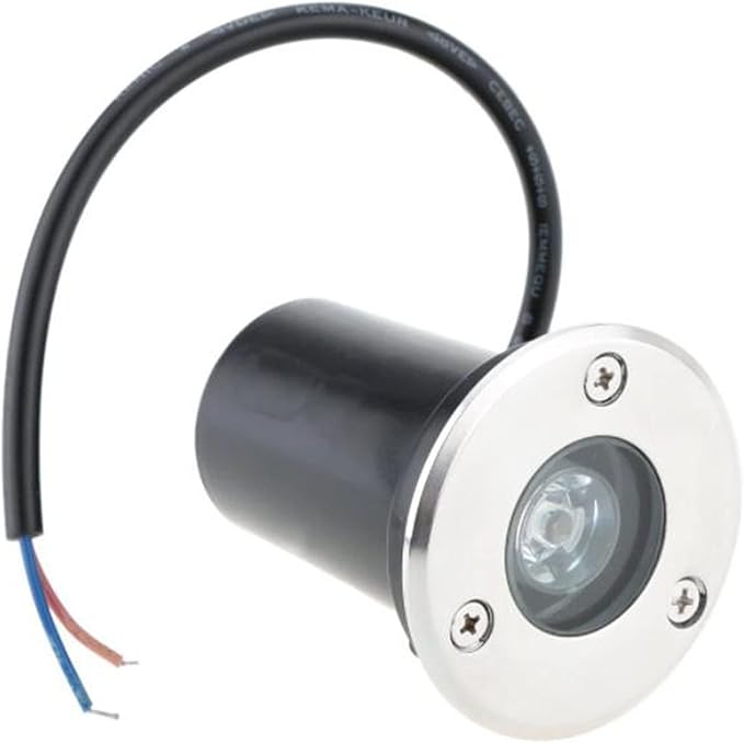 Round Recessed Underground Light - 1W LED Recessed Spotlight Outdoor Garden Underground Light IP66 Waterproof Landscape Lights for Outdoor Driveway Deck Stair Step Recessed Lighting (Red DC12V